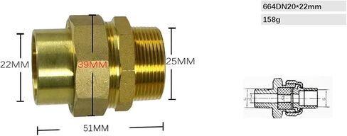 1/2 "3/4" 1 "1-1/4" 1-1/2 "2" bspt ذكر x مقبس لحام الاتحاد تركيب الأنابيب النحاسية موصل (DN20x22mm) in Kuwait
