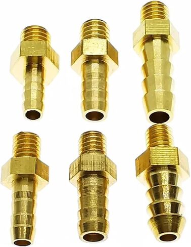 5PCS M6 Metric Male x 2-16 mm Hose Brass Hosetail Pipe Fitting Connector Water Home Garden(6mm) in Kuwait