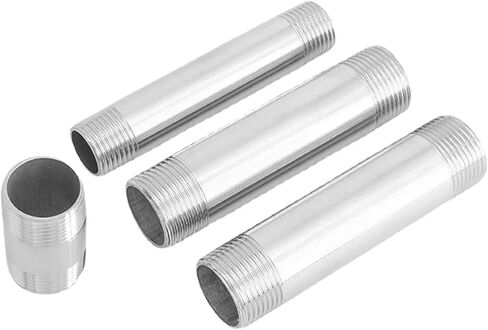 1-1/2" BSPT Male Length 60 80 100 150 200 300mm Barrel Nipple 201 304 Stainless Pipe Fitting Connector(SS304,60MM_1-1/2") in Kuwait