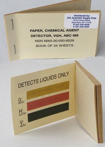 M8-100, M8 Paper - Chemical Agents Liquid Detectors, Booklet of 25 Strips in Kuwait