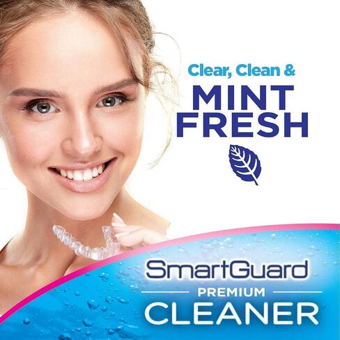 بلورات SmartGuard المنظفة المتميزة - (110 عملية تنظيف) - تزيل البقع والبلاك والرائحة الكريهة من أطقم الأسنان، والأقواس الشفافة، وواقي الفم، والواقي الليلي والمثبتات. in Kuwait