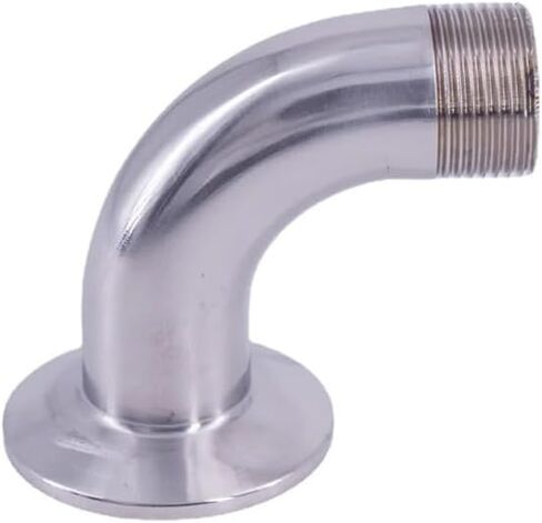 DN15 1.5 "ثلاثي المشبك بدوره إلى 1/2" BSPT ذكر 90 درجة الكوع SUS 304 تركيب أنابيب الفولاذ المقاوم للصدأ المنزل المشروب البيرة النبيذ in Kuwait