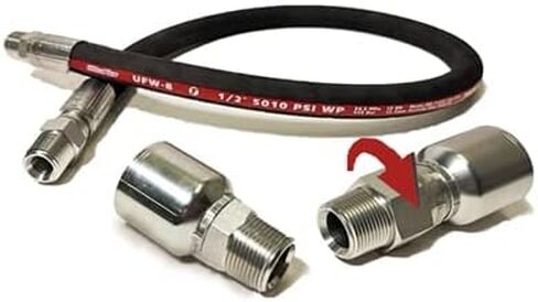 الهيدروليكية مباشرة | FA-UFW4-NPT-NPTX-12 بوصة | التجميع: خرطوم Ultraflex 1/4 بوصة مع 1/4 بوصة ذكر NPT × 1/4 بوصة ذكر NPT دوار، بطول 12 بوصة (6,525 رطل لكل بوصة مربعة) in Kuwait