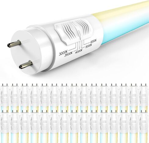Sunco 30 Pack T8 LED Bulbs 4 Foot, LED Fluorescent Tube Replacement, 4ft LED Tube Light, Ballast Bypass, 18W, 2200 LM, Selectable CCT 3000K/3500K/4000K/5000K/6000K, Single Ended Power, Frosted Lens UL in Kuwait