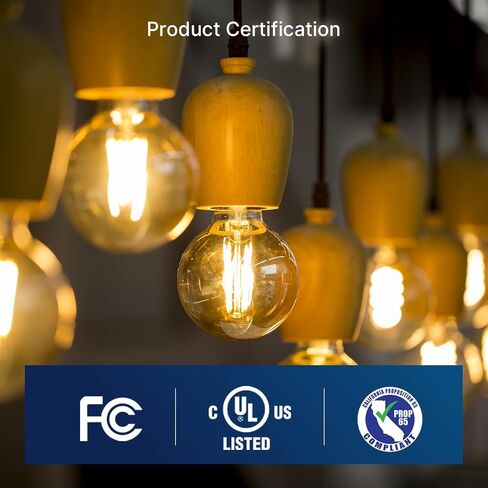 FLSNT 60W Equivalent LED Globe Candelabra Bulbs, Dimmable G16.5 LED E26 Chandelier Light Bulbs, 500LM, CRI82, 4W, AC 120V, 6 Pack, 2700K Soft White in Kuwait