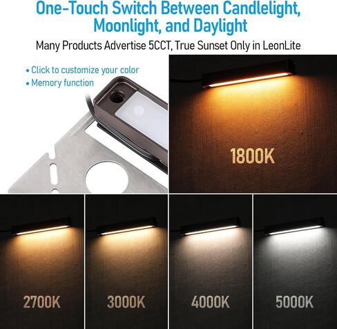 LEONLITE 8-Pack 5CCT 7 بوصة LED إضاءة هاردسكيب، 1800K-5000K | إضاءة المناظر الطبيعية LED، 12-24 فولت تيار متردد/تيار مستمر، مصابيح حائط منخفضة الجهد، مصابيح خطوة خارجية 5 وات، ETL in Kuwait