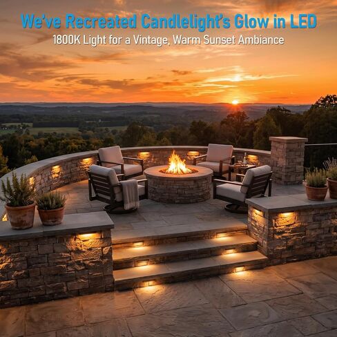 LEONLITE 8-Pack 5CCT 7 بوصة LED إضاءة هاردسكيب، 1800K-5000K | إضاءة المناظر الطبيعية LED، 12-24 فولت تيار متردد/تيار مستمر، مصابيح حائط منخفضة الجهد، مصابيح خطوة خارجية 5 وات، ETL in Kuwait