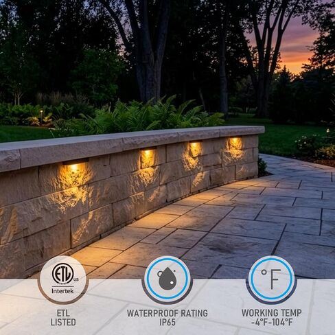 LEONLITE 8-Pack 5CCT 7 بوصة LED إضاءة هاردسكيب، 1800K-5000K | إضاءة المناظر الطبيعية LED، 12-24 فولت تيار متردد/تيار مستمر، مصابيح حائط منخفضة الجهد، مصابيح خطوة خارجية 5 وات، ETL in Kuwait