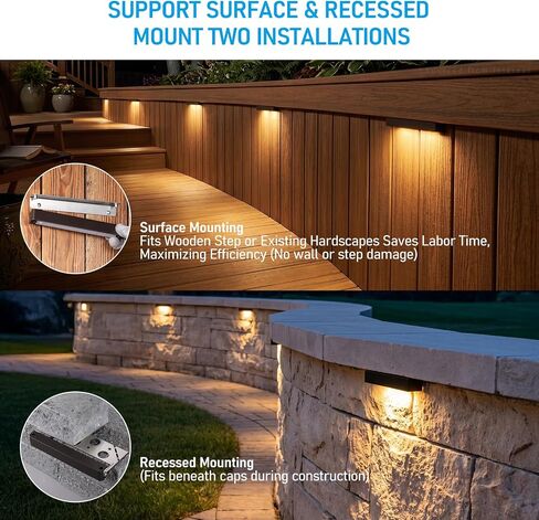 LEONLITE 8-Pack 5CCT 7 بوصة LED إضاءة هاردسكيب، 1800K-5000K | إضاءة المناظر الطبيعية LED، 12-24 فولت تيار متردد/تيار مستمر، مصابيح حائط منخفضة الجهد، مصابيح خطوة خارجية 5 وات، ETL in Kuwait
