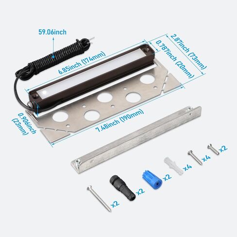 LEONLITE 8-Pack 5CCT 7 بوصة LED إضاءة هاردسكيب، 1800K-5000K | إضاءة المناظر الطبيعية LED، 12-24 فولت تيار متردد/تيار مستمر، مصابيح حائط منخفضة الجهد، مصابيح خطوة خارجية 5 وات، ETL in Kuwait