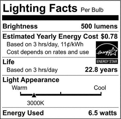 Satco Lighting 6.5 Watt LED MR16 Dimmable Light Bulb - 3000K Soft White - GU10 Bi Pin Base - 120 Volt - 40 Degree Beam Angle - Energy Star Certified (6 LED Light Bulbs) in Kuwait