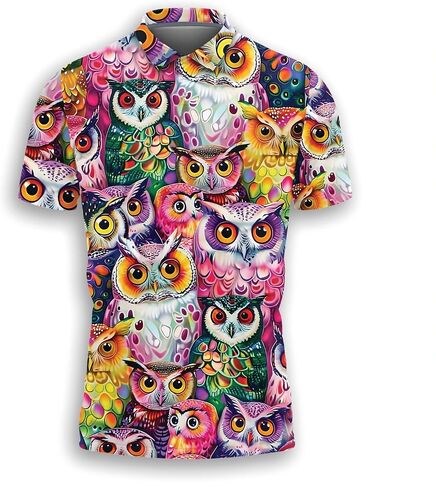 قمصان بولو Bird Owl للرجال - قمصان Owl Lover Golf Moisture Dry Fit قصيرة الأكمام S46 in Kuwait