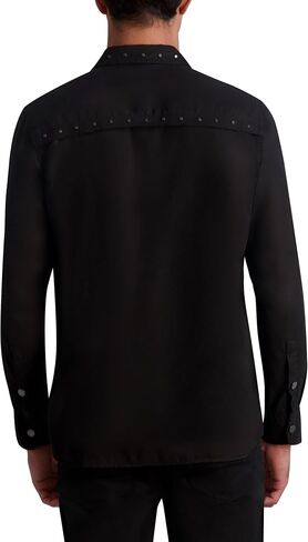 Karl Lagerfeld Men's Stud Details Long Sleeve Lt Weight Shirt in Kuwait