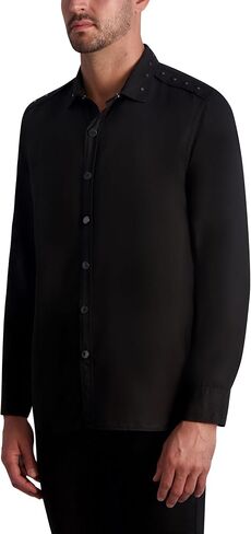 Karl Lagerfeld Men's Stud Details Long Sleeve Lt Weight Shirt in Kuwait