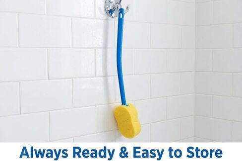 NOVA 23" Extra Long Bath & Back Sponge Brush – Long Handle Body Washer & Back Scrubber for Hard-to-Reach Back, Legs & Feet, Great for Applying Lotion or Cream, Lightweight Shower & Bath Brush with Hanging Loop in Kuwait