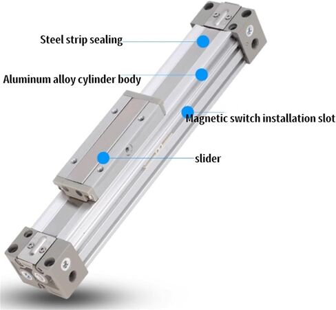 1pcs Mechanical Rodless Cylinder MY1B10-100 MY1B16-100 MY1B20-100 MY1B25-100 MY1B16-200 MY1B20-200 MY1B25-200 MY1B16-300(MY1B10,300mm) in Kuwait
