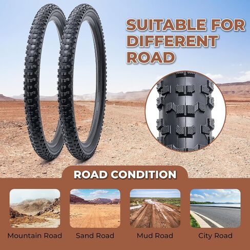 قطعتان، إطارات دراجة 29x2.25، متينة قابلة للطي 29 بوصة 57-622 29x2.25 إطارات دراجات جبلية، إطارات دراجة بديلة للدراجات الجبلية MTB للطرق الوعرة، الفاصلة (M-062) in Kuwait