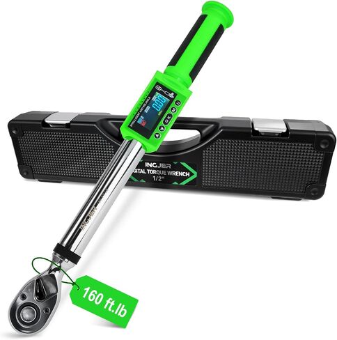 Electronic torque wrench, 1/2 Digital Torque Wrench 8-160FT-LB/10-220N.M, Torque Range Accurate to 2%, Torque Wrench with Buzzer and LED Flash Notification for Bike/Motorcycle/Auto Repair in Kuwait