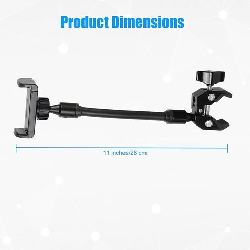 Mic Stand Phone Holder, Aluminum Alloy Clamp Flexible Gooseneck Arm Phone Holder for Microphone Stand Ring Light Tripod Pole Tube Rod Desk Table, for iPhone, Samsung Galaxy, and Any Smartphones in Kuwait
