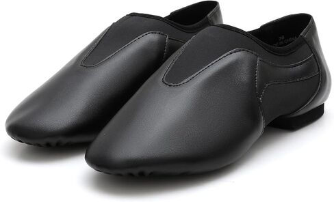Jazz Dance Shoes for Women and Men,PU Leather Slip-On with Split Sole, Low Heel in Kuwait