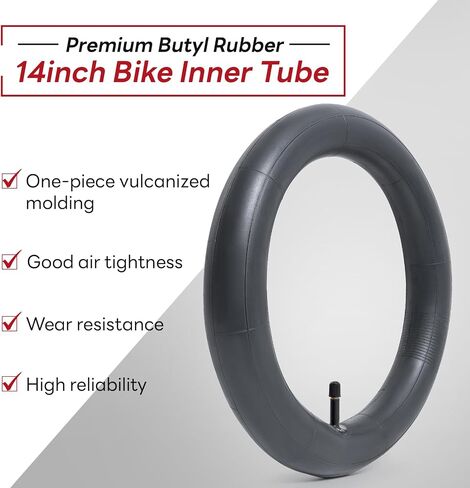 أنبوب دراجة 14x1.75/1.95/2.0/2.10/2.125 AV32mm، أنبوب دراجة بديل 14 بوصة (مفرد)، موثوق 14 × 1.75-2.125 أنبوب داخلي للدراجة صمام شريدر للمدينة/الطرق/الأطفال/سيناريوهات ركوب الدراجات الجبلية in Kuwait