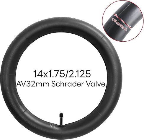 أنبوب دراجة 14x1.75/1.95/2.0/2.10/2.125 AV32mm، أنبوب دراجة بديل 14 بوصة (مفرد)، موثوق 14 × 1.75-2.125 أنبوب داخلي للدراجة صمام شريدر للمدينة/الطرق/الأطفال/سيناريوهات ركوب الدراجات الجبلية in Kuwait