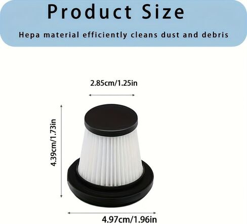 2Pcs Plastic Car Vacuum Cleaner Washable Non-Woven Filter Replacement Kit Compatible with YG-516 YG-518 YG-519 CZ-791 CM-801 Handheld Vacuums Reusable Filters, Black + White in Kuwait