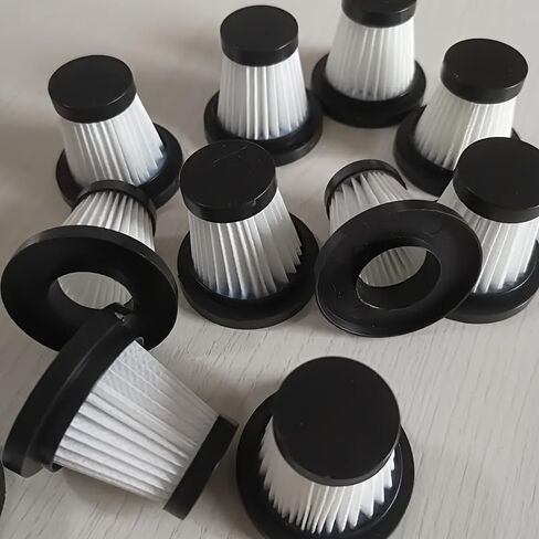 2Pcs Plastic Car Vacuum Cleaner Washable Non-Woven Filter Replacement Kit Compatible with YG-516 YG-518 YG-519 CZ-791 CM-801 Handheld Vacuums Reusable Filters, Black + White in Kuwait