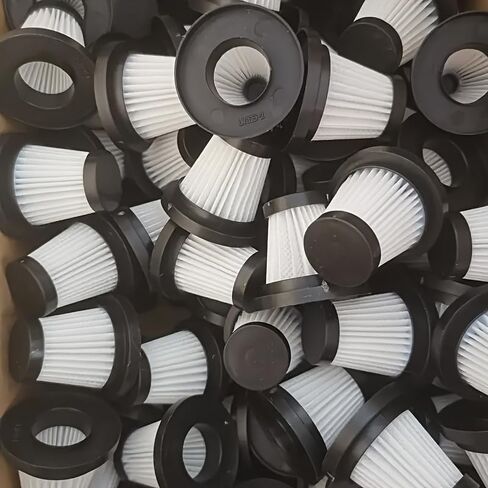 2Pcs Plastic Car Vacuum Cleaner Washable Non-Woven Filter Replacement Kit Compatible with YG-516 YG-518 YG-519 CZ-791 CM-801 Handheld Vacuums Reusable Filters, Black + White in Kuwait