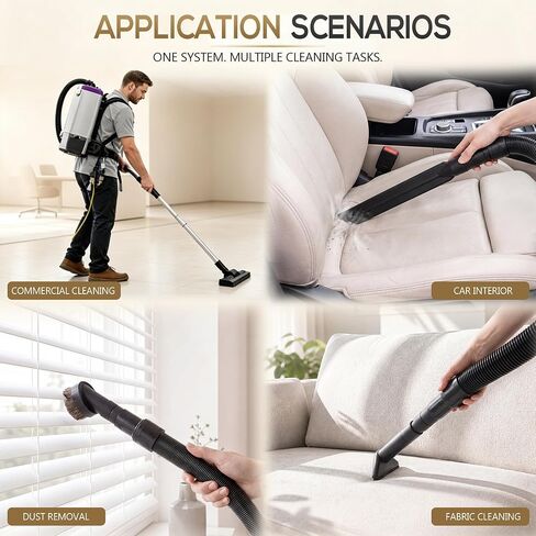 103048 طقم خرطوم مكنسة كهربائية على الظهر متوافق مع ProTeam Super Coach Pro 6/10، GoFit، Mode 6، أساور مقاس 1-1/2 بوصة، خرطوم بديل مع شق، فرشاة غبار، أداة تنجيد in Kuwait