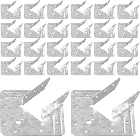 30 Pack 18-Gauge Galvanized Hurricane Ties for Roof Trusses, Heavy Duty Wood Joist Hangers Timber Connectors with High Wind in Kuwait