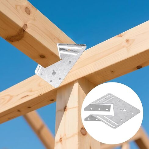 30 Pack 18-Gauge Galvanized Hurricane Ties for Roof Trusses, Heavy Duty Wood Joist Hangers Timber Connectors with High Wind in Kuwait