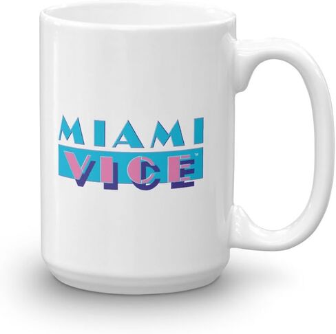 مج أبيض بشعار NBC Miami Vice - 15 أونصة. - كوب القهوة الرسمي in Kuwait