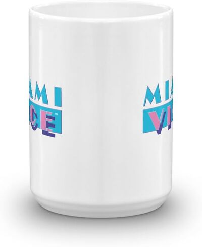 مج أبيض بشعار NBC Miami Vice - 15 أونصة. - كوب القهوة الرسمي in Kuwait