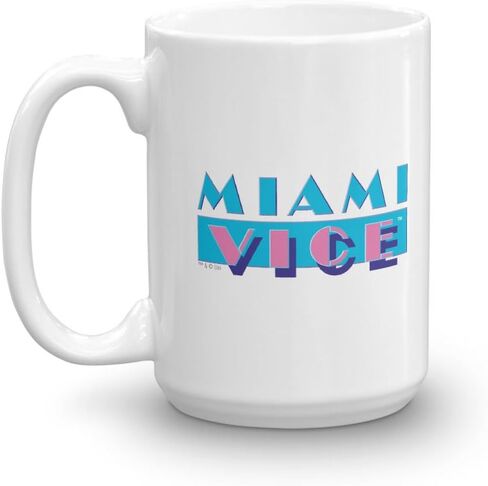 مج أبيض بشعار NBC Miami Vice - 15 أونصة. - كوب القهوة الرسمي in Kuwait