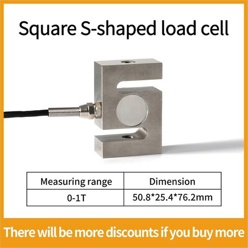 S Type Load Cell Sensor 5KG-100KG HX711 AD Module Weight Electronic Scale 200KG 300KG 500KG 1T 2T 3T 1Pcs(Range 0-1T) in Kuwait