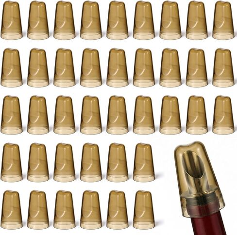 40 Pieces Liquor Bottle Covers, Pour Spout Covers Universal Pour Dispenser Bar Dust Translucent Rubber Spout Covers Liquor Bottle Toppers for Bar Home Kitchen Tools Supplies (Brown) in Kuwait