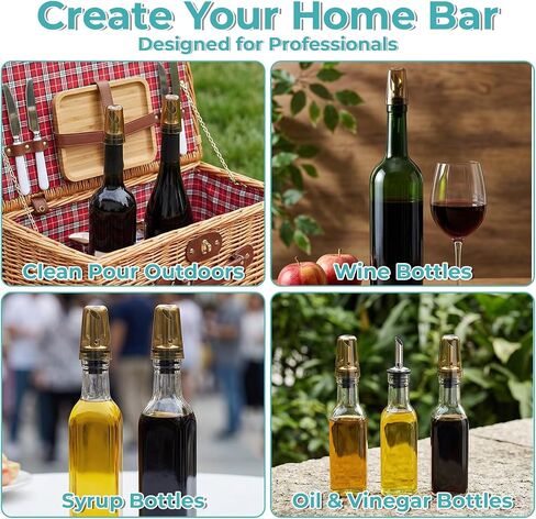 40 Pieces Liquor Bottle Covers, Pour Spout Covers Universal Pour Dispenser Bar Dust Translucent Rubber Spout Covers Liquor Bottle Toppers for Bar Home Kitchen Tools Supplies (Brown) in Kuwait