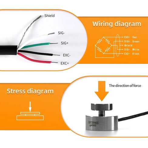 Load Cell Impact Force Weight Sensor HX711 AD Module Electronic Scale 100KG 200KG 500KG 1T 1Pcs(Range 0-200KG) in Kuwait