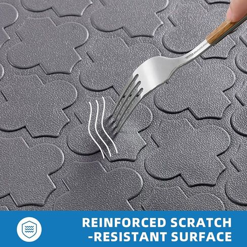 Kitchen Mats for Floor 2 Piece - Anti Fatigue Mats for Kitchen Floor - Non Slip Cushioned Rugs for Standing, Office, Sink, Laundry, Grey in Kuwait