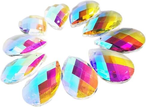 Hanging Crystals Prisms 20PCS/Lot 38 * 22MM K9 Optical AB Color Crystal Chandelier Parts Prism Lighting Pendants Hangings Crystals for Decoration in Kuwait