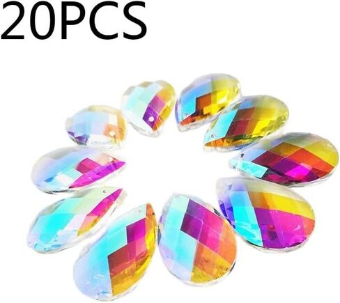 Hanging Crystals Prisms 20PCS/Lot 38 * 22MM K9 Optical AB Color Crystal Chandelier Parts Prism Lighting Pendants Hangings Crystals for Decoration in Kuwait