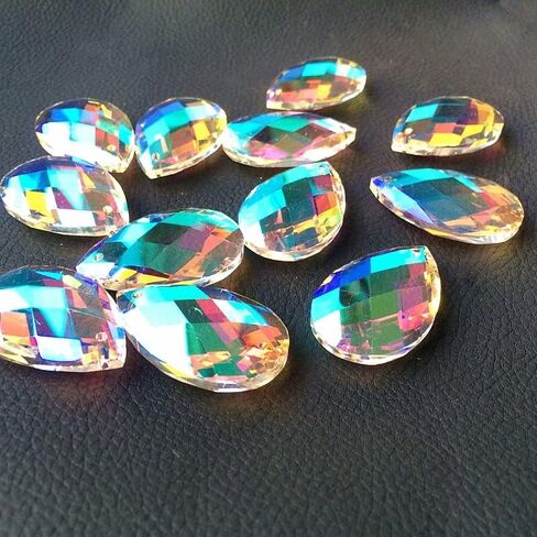 Hanging Crystals Prisms 20PCS/Lot 38 * 22MM K9 Optical AB Color Crystal Chandelier Parts Prism Lighting Pendants Hangings Crystals for Decoration in Kuwait