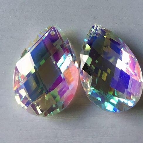 Hanging Crystals Prisms 20PCS/Lot 38 * 22MM K9 Optical AB Color Crystal Chandelier Parts Prism Lighting Pendants Hangings Crystals for Decoration in Kuwait