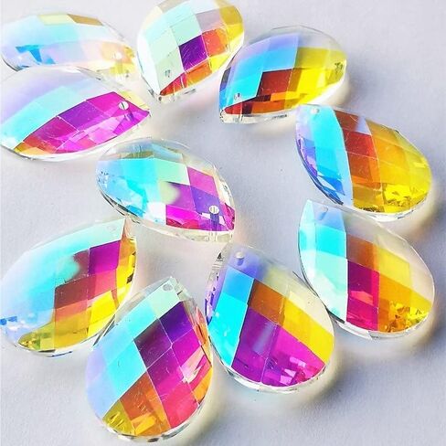 Hanging Crystals Prisms 20PCS/Lot 38 * 22MM K9 Optical AB Color Crystal Chandelier Parts Prism Lighting Pendants Hangings Crystals for Decoration in Kuwait