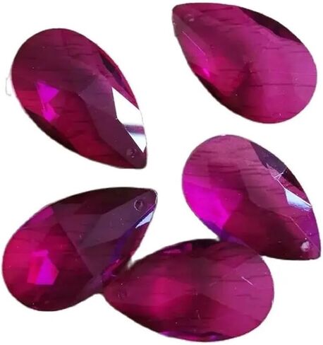Hanging Crystals Prisms 100 Pieces 38mm Fuchsia Crystal Chandelier Parts Lamp Prism Hanging Drops Home Decoration Hangings Crystals for Decoration in Kuwait