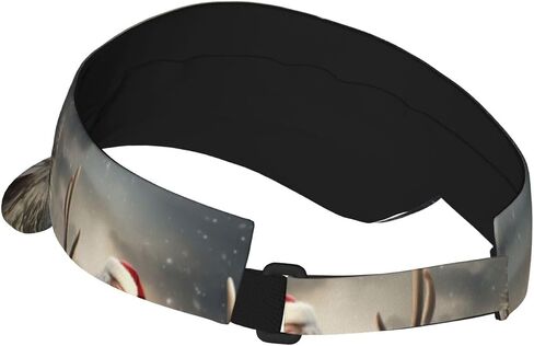 Xmas Santa Claus Print Sports Sun Visor Hats Adjustable Running Golf Tennis Sun Cap for Women Men Black in Saudi Arabia