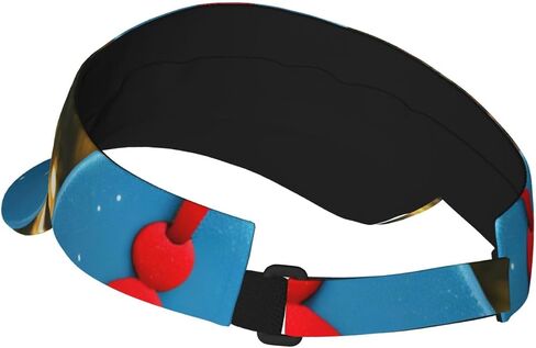 Christmas Carton Snowman Print Sports Sun Visor Hats Adjustable Running Golf Tennis Sun Cap for Women Men Black in Saudi Arabia