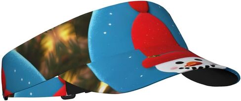 Christmas Carton Snowman Print Sports Sun Visor Hats Adjustable Running Golf Tennis Sun Cap for Women Men Black in Saudi Arabia
