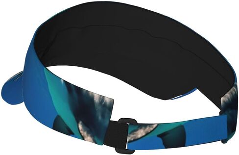Funny Animal Dolphin Print Sports Sun Visor Hats Adjustable Running Golf Tennis Sun Cap for Women Men Black in Saudi Arabia
